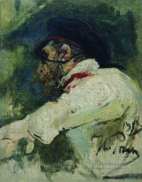  White Painting - a man in white jacket 1913 Ilya Repin